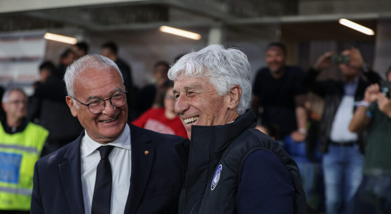 Roma’s head coach Claudio Ranieri Atalanta’s head coach Gian Piero Gasperini during the Serie A Enilive 2024/2025 soccer match between Atalanta and Roma at Gewiss  Stadium in Bergamo, North Italy - Monday, May 12, 2025. Sport - Soccer. (Photo by Stefano Nicoli/LaPresse ) (Photo by Stefano Nicoli/LaPresse/Sipa USA)
2025.05.12 Bergamo
pilka nozna liga wloska
Atalanta Bergamo - AS Roma
Foto LaPresse/SIPA USA/PressFocus

!!! POLAND ONLY !!!