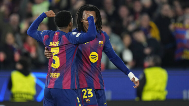 09.12.2025, xslx, Fussball UEFA Champions League, FC Barcelona, Barca - Eintracht Frankfurt v.l. Jules Kounde FC Barcelona,Alejandro Balde FC Barcelona celebrate the goal, Der Torjubel zum 2:1 Barcelona *** 09 12 2025, xslx, Football UEFA Champions League, FC Barcelona Eintracht Frankfurt v l Jules Kounde FC Barcelona ,Alejandro Balde FC Barcelona celebrate the goal, The goal celebration for 2 1 Barcelona
2025.12.09 Barcelona
pilka nozna , liga mistrzow
FC Barcelona - Eintracht Frankfurt
Foto IMAGO/PressFocus

!!! POLAND ONLY !!!