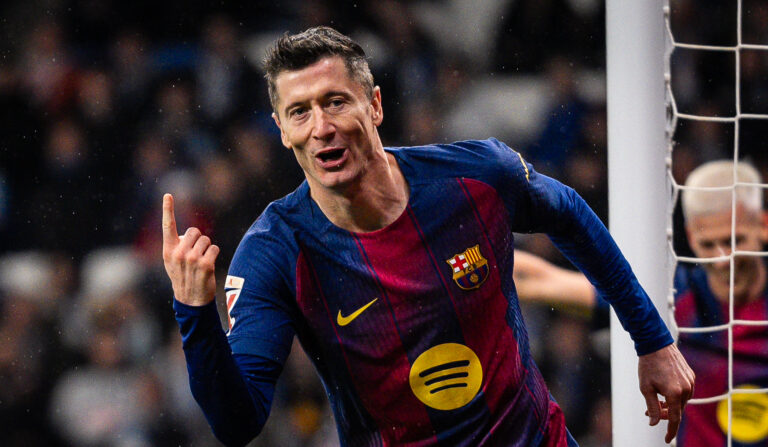 Robert LEWANDOWSKI of Barcelona celebrates his goal during the Spanish championship LaLiga football match between RCD Espanyol and FC Barcelona on 3 January 2026 at RCDE Stadium in Barcelona, Spain (Photo by /Sipa USA)
2026.01.03 Barcelona
pilka nozna liga hiszpanska
RCD Espanyol Barcelona - FC Barcelona
Foto IPA/SIPA USA/PressFocus

!!! POLAND ONLY !!!