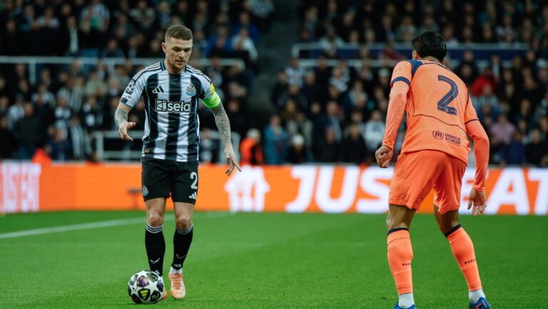 Newcastle United v Barcelona, Champions League Kieran Trippier of Newcastle United looks to run at Joao Cancelo of Barcelona during the Champions League match between Newcastle United and Barcelona at St. James s Park, Newcastle, UK on 10 March 2026. Newcastle St. James s Park Tyne and Wear UK Editorial use only , Copyright: xCraigxCowanx PSI-23867-0164
2026.03.11 Newcastle
pilka nozna , liga mistrzow
Newcastle United - FC Barcelona
Foto IMAGO/PressFocus

!!! POLAND ONLY !!!