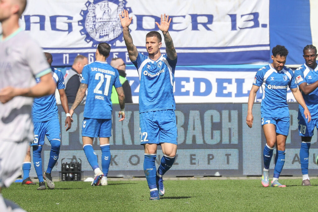 04.04.2026, xgox, Fussball - 2.Bundesliga 1.FC Magdeburg - VfL Bochum emspor, v.l. Jubel nach dem 3:1 durch Mateusz Zukowski Magdeburg, 22 DFL/DFB REGULATIONS PROHIBIT ANY USE OF PHOTOGRAPHS as IMAGE SEQUENCES and/or QUASI-VIDEO Magdeburg *** 04 04 2026, xgox, Soccer 2 Bundesliga 1 FC Magdeburg VfL Bochum emspor, v l jubilation after the 3 1 by Mateusz Zukowski Magdeburg, 22 DFL DFB REGULATIONS PROHIBIT ANY USE OF PHOTOGRAPHS as IMAGE SEQUENCES and or QUASI VIDEO Magdeburg
2026.04.04 Magdeburg
pilka nozna , 2. liga niemiecka
1.FC Magdeburg - VfL Bochum
Foto IMAGO/PressFocus

!!! POLAND ONLY !!!