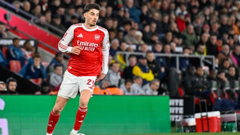 Kai Havertz of Arsenal in possession during the Southampton v Arsenal Emirates FA Cup Quarter-final match at the St Mary's Stadium, Southampton
04/04/2026
2026.04.04 Southampton
Pilka nozna Puchar Anglii
Southampton - Arsenal Londyn
Foto Paul Blake/Focus Images/MB Media/PressFocus

!!! POLAND ONLY !!!