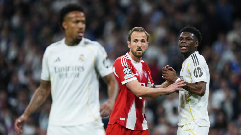 Harry Kane of FC Bayern Munchen and Aurelien Tchouameni of Real Madrid CF during the UEFA Champions League match, between Real Madrid and Bayern Munich, Quarter-Finals, first leg, played at Santiago Bernabeu Stadium on April 7, 2026 in Madrid, Spain. (Photo by Cesar Cebolla / PRESSINPHOTO)


2026.04.07 Madryt
pilka nozna liga mistrzow
Real Madryt - Bayern Monachium
Foto pressinphoto/SIPA USA/PressFocus

!!! POLAND ONLY !!!