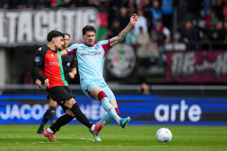 Eredivisie: NEC Nijmegen v Feyenoord Rotterdam Nijmegen - Basar Onal of NEC Nijmegen. Jakub Moder of Feyenoord during the thirtieth competition round of the 2025/2026 Eredivisie season. The match is set between NEC Nijmegen and Feyenoord Rotterdam at Goffertstadion on 12 April 2026 in Nijmegen, The Netherlands. Copyright: xYannickxVerhoevenx
2026.04.12 Nijmegen
pilka nozna , liga holenderska
NEC Nijmegen - Feyenoord Rotterdam
Foto IMAGO/PressFocus

!!! POLAND ONLY !!!