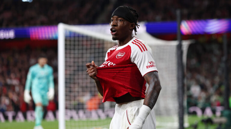 London, England, 15th April 2026. Noni Madueke of Arsenal reacts during the Arsenal vs Sporting Lisbon UEFA Champions League quarter final 2nd leg match at the Emirates Stadium, London. Picture credit should read: David Klein / Sportimage EDITORIAL USE ONLY. No use with unauthorised audio, video, data, fixture lists, club/league logos or live services. Online in-match use limited to 120 images, no video emulation. No use in betting, games or single club/league/player publications. SPI_042_DK_Arsenal_Sporting_Lisbon SPI-4686-0042
2026.04.15 Londyn
pilka nozna , Liga Mistrzow
Arsenal Londyn - Sporting Lizbona
Foto IMAGO/PressFocus

!!! POLAND ONLY !!!