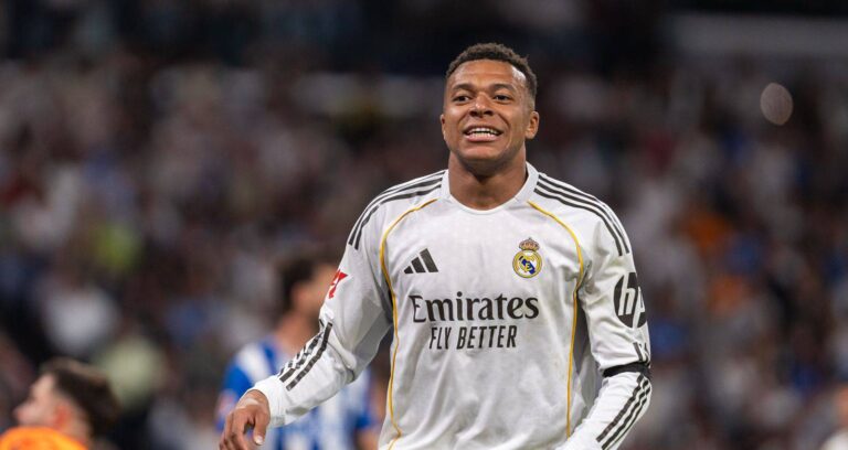 Spanish La Liga EA Sports soccer match Real Madrid vs Deportivo Alaves at Santiago Bernabeu Stadium in Madrid, Spain. 21 April 2026
Kylian Mbappe

(Photo by Cordon Press/Sipa USA)
2026.04.21 Madryt
pilka nozna liga hiszpanska
Real Madryt - Deportivo Alaves
Foto Cordon Press/SIPA USA/PressFocus

!!! POLAND ONLY !!!