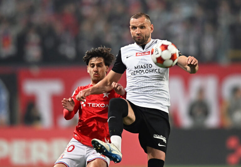 2026.04.24 Krakow
Pilka nozna Pierwsza Liga Betclic 1 Liga Sezon 2025/2026
Wisla Krakow - Puszcza Niepolomice
N/z Frederico Duarte Lukasz Solowiej
Foto Norbert Barczyk / PressFocus

2026.04.24 Krakow
Football Polish Betclic First I League Season 2025/2026
Frederico Duarte Lukasz Solowiej
Credit: Norbert Barczyk / PressFocus