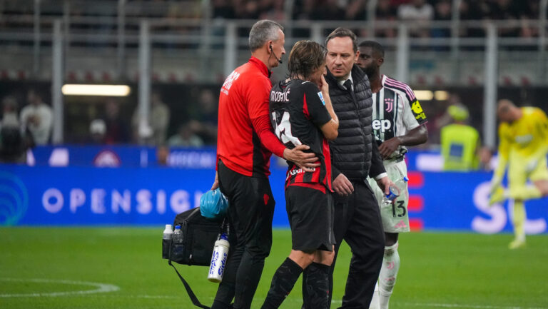 Milan’s Luka Modric during the Serie A soccer match between Milan and Juventus at the Giuseppe Meazza stadium in Milano, north Italy - April 26, 2026 - Sport Soccer. (Photo by Alessio Morgese/LaPresse) (Photo by Alessio Morgese/LaPresse/Sipa USA)
2026.04.26 Mediolan
pilka nozna liga wloska
AC Milan - Juventus Turyn
Foto LaPresse/SIPA USA/PressFocus

!!! POLAND ONLY !!!