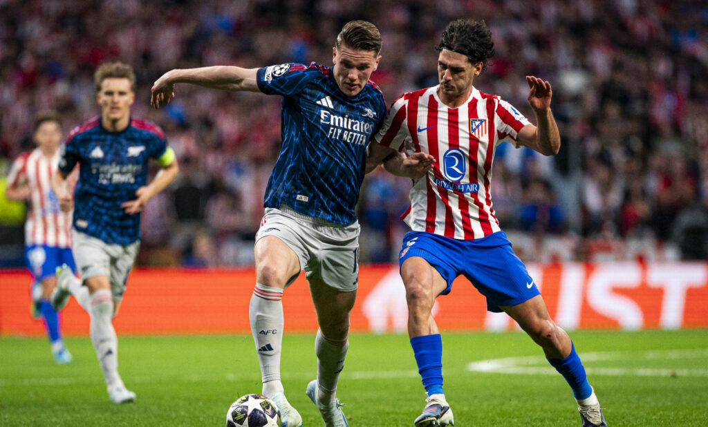 UEFA Champions League - Atletico de Madrid v Arsenal FC.Arsenal FC's Victor Gyokeres and Johnny Cardoso during Champions League 2025 2026, semi-final, first leg match.April 29, 2026 (ALTERPHOTOS/Tomas Garrido)
2026.04.29 Madryt
pilka nozna liga Mistrzow
Atletico Madryt - Arsenal Londyn
Foto Alter Photos/SIPA USA/PressFocus

!!! POLAND ONLY !!!