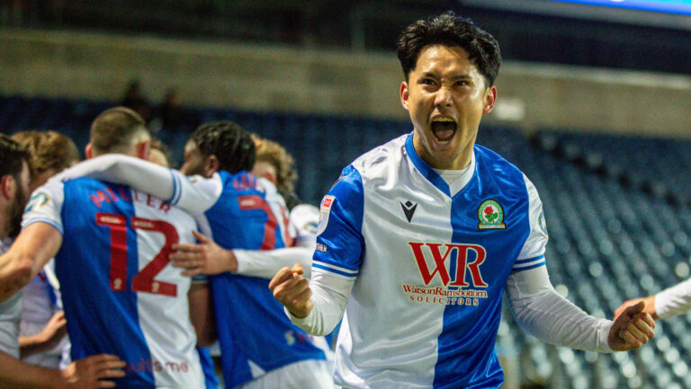 Ryoya Morishita of Blackburn Rovers celebrates after his sides first goal during the Sky Bet Championship match at Ewood Park, Blackburn
03/02/2026
2026.02.03 Blackburn
Pilka nozna liga angielska
Blackburn Rovers - Sheffield Wednesday
Foto James Harrison/Focus Images/MB Media/PressFocus

!!! POLAND ONLY !!!