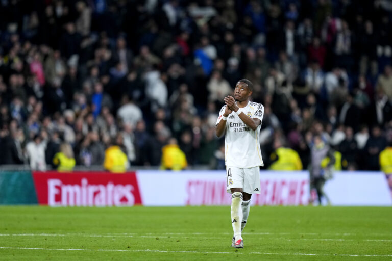 David Alaba of Real Madrid CF greets the fans at full time during the La Liga EA Sports match between Real Madrid CF and Real Sociedad played at Santiago Bernabeu Stadium on February 14, 2026 in Madrid. (Photo by Cesar Cebolla / PRESSINPHOTO)
2026.02.14 Madryt
pilka nozna liga hiszpanska
Real Madryt - Real Sociedad San Sebastian

Foto PRESSINPHOTO/SIPA USA/PressFocus

!!! POLAND ONLY !!!