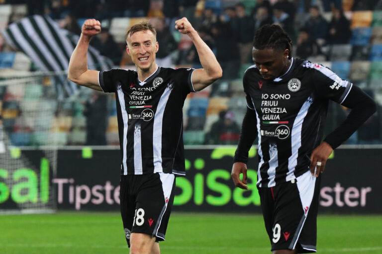 Udinese’s Adam Buksa celebrates after scoring the 3-0 goal for his team during the Serie A soccer match between Udinese and Fiorentina at the Bluenergy Stadium in Udine, north east Italy - Monday, March 2,2026 sport - soccer (Photo by Andrea Bressanutti/Lapresse) (Photo by Andrea Bressanutti/LaPresse/Sipa USA)
2026.03.02 Udine
pilka nozna liga wloska
Udinese Calcio - ACF Fiorentina
Foto LaPresse/SIPA USA/PressFocus

!!! POLAND ONLY !!!
