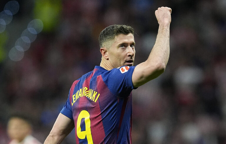 FC Barcelona's Robert Lewandowski celebrates goal during La Liga match. April 4, 2026. (Photo by Acero/Alter Photos/Sipa USA)
2026.04.04 Madryt
pilka nozna liga hiszpanska
Atletico Madryt - FC Barcelona

Foto Alter Photos/SIPA USA/PressFocus

!!! POLAND ONLY !!!