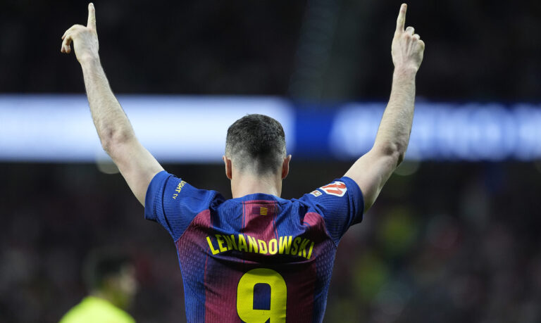 FC Barcelona's Robert Lewandowskii celebrates the victory in La Liga match. April 4, 2026. (Photo by Acero/Alter Photos/Sipa USA)
2026.04.04 Madryt
pilka nozna liga hiszpanska
Atletico Madryt - FC Barcelona

Foto Alter Photos/SIPA USA/PressFocus

!!! POLAND ONLY !!!