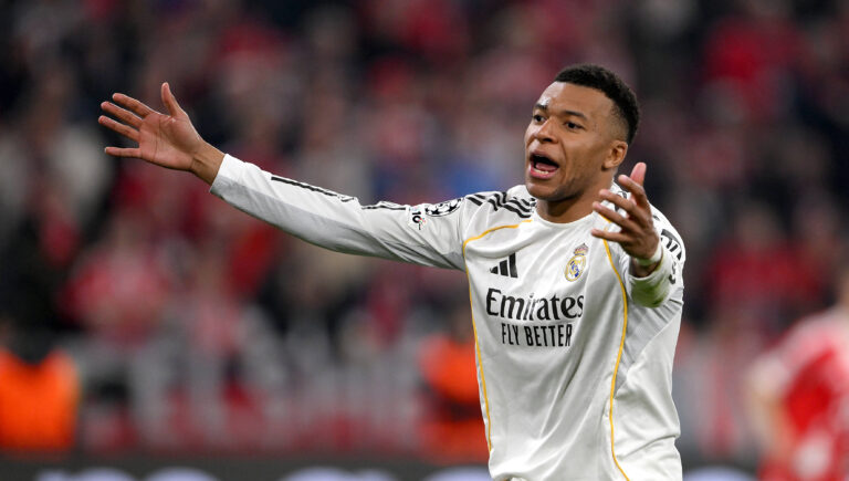 FUSSBALL CHAMPIONS LEAGUE SAISON 2025/2026 Viertelfinal Rueckspiel 15.04.2026 FC Bayern Muenchen - Real Madrid Kylian Mbappe Real Madrid *** FOOTBALL CHAMPIONS LEAGUE SEASON 2025 2026 Quarter-final second leg 15 04 2026 FC Bayern Munich Real Madrid Kylian Mbappe Real Madrid
2026.04.15 Monachium
pilka nozna , Liga Mistrzow
Bayern Monachium - Real Madryt
Foto IMAGO/PressFocus

!!! POLAND ONLY !!!