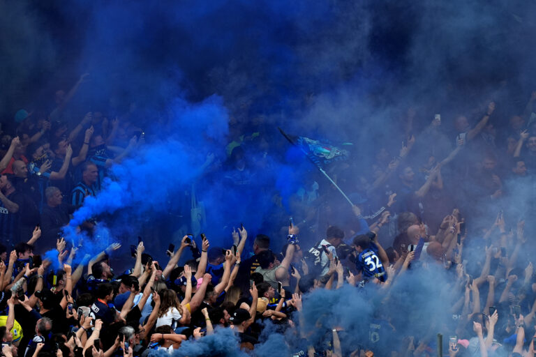The Inter’s  bus arriving at the stadium before  the Serie A soccer match between Inter and Parma at the San Siro  Stadium in Milan , north Italy - Sunday , May 03 , 2026. Sport - Soccer . (Photo by Spada/LaPresse) (Photo by Spada/LaPresse/Sipa USA)
2026.05.03 Mediolan
pilka nozna liga wloska
Inter Mediolan - Parma Calcio
Foto LaPresse/SIPA USA/PressFocus

!!! POLAND ONLY !!!
