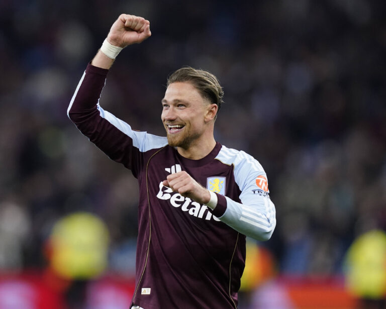Birmingham, England, 7th May 2026. Matty Cash of Aston Villa celebrates during the Aston Villa vs Nottingham Forest UEFA Europa League semi final match 2nd leg match at Villa Park, Birmingham. Picture credit should read: Andrew Yates / Sportimage EDITORIAL USE ONLY. No use with unauthorised audio, video, data, fixture lists, club/league logos or live services. Online in-match use limited to 120 images, no video emulation. No use in betting, games or single club/league/player publications. SPI_109_AY_Villa_Forest SPI-4782-0110
2026.05.07 Birmingham 
pilka nozna liga europy
Aston Villa - Nottingham Forest

Foto IMAGO/PressFocus

!!! POLAND ONLY !!!