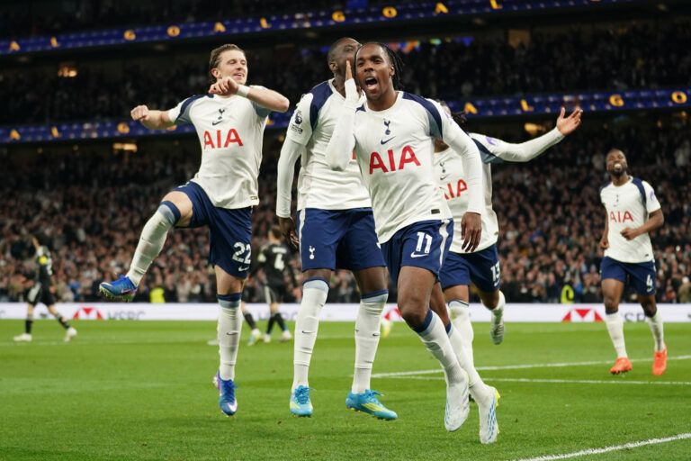 Tottenham Hotspur v Leeds United, Premier League Mathys Tel of Tottenham Hotspur celebrating his goal to make it 1-0 during the Tottenham Hotspur v Leeds United Premier League match at the Tottenham Hotspur Stadium, London, England on 11 May 2026 Credit: Dylan Hepworth/Every Second Media Editorial use only. All images are copyright Every Second Media Limited. No images may be reproduced without prior permission. All rights reserved. Premier League and Football League images are subject to licensing agreements with Football DataCo Limited. see https://www.football-dataco.com Copyright: xIMAGO/EveryxSecondxMediax ESM-1988-0096 DylanxHepworthx/xEveryxSecondxMediax
2026.05.11 Londyn
pilka nozna liga angielska
Tottenham Hotspur - Leeds United

Foto IMAGO/PressFocus

!!! POLAND ONLY !!!