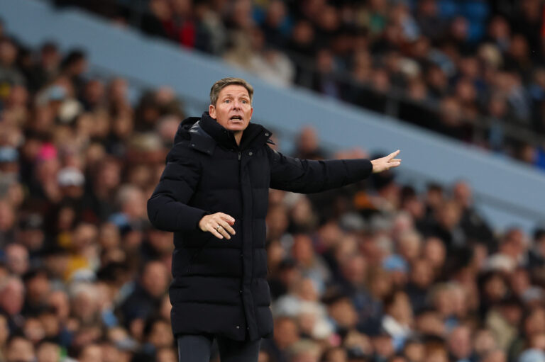 MANCHESTER, ENGLAND - MAY 13: Oliver Glasner manager of Crystal Palace during the Premier League match between Manchester City and Crystal Palace at Etihad Stadium on May 13, 2026 in Manchester, England. (Photo by MB Media/MB Media)
2026.05.13 Manchester
Pilka nozna liga angielska
Manchester City - Crystal Palace
Foto MB Media/PressFocus

!!! POLAND ONLY !!!