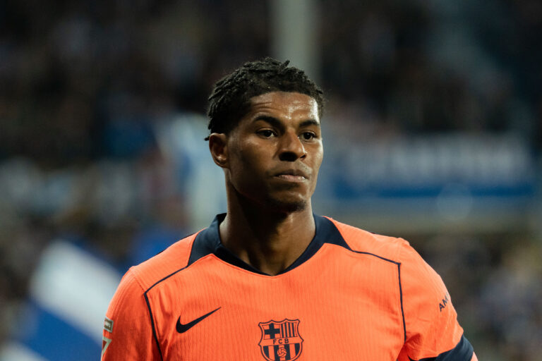 Marcus Rashford (N14) upset after the defeat after La Liga EA Sports match between Alaves and Barcelona at Estadio Mendizorroza on May 13th 2026, in Vitoria Gasteiz, Spain (Photo by Andres Lopez Sheridan / SPP/Sipa USA)
2026.05.13 Vitoria
pilka nozna liga hiszpanska
Deportivo Alaves - FC Barcelona
Foto SPP/SIPA USA/PressFocus

!!! POLAND ONLY !!!