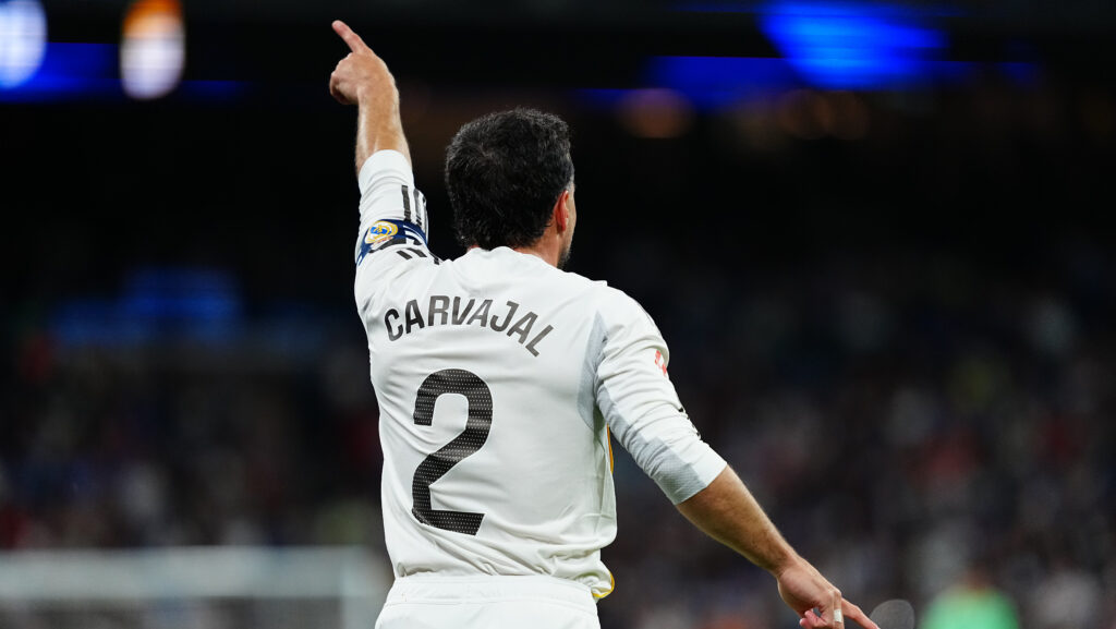 Daniel Carvajal of Real Madrid CF reacts during the LaLiga EA Sports match between Real Madrid CF and Real Oviedo at the Santiago Bernabéu. Final Score: Real Madrid 2-0 Real Oviedo (Photo by Gokhan Taner / SOPA Images/Sipa USA)
2026.05.14 Madryt
pilka nozna liga hiszpanska
Real Madryt - Real Oviedo
Foto SOPA Images/SIPA USA/PressFocus

!!! POLAND ONLY !!!