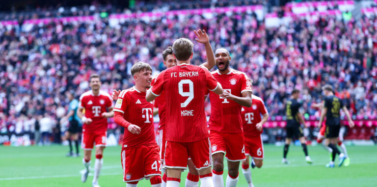 GER 1. FBL, FC Bayern Munchen vs 1. FC Koln / 16.05.2026, Allianz Arena, Munchen, GER 1. FBL, FC Bayern Munchen vs 1. FC Koln, im Bild / picture shows Torjubel / Jubel zum 2:0 durch Harry Kane  FC Bayern Munchen 9  *** GER 1 FBL, FC Bayern Munich vs 1 FC Cologne 16 05 2026, Allianz Arena, Munich, GER 1 FBL, FC Bayern Munich vs 1 FC Cologne, picture shows goal celebration to 2 0 by Harry Kane FC Bayern Munich 9 nordphotoxGmbHx/xSchneider nph00003
2026.05.16 Monachium
pilka nozna liga niemiecka
Bayern Monachium - 1. FC Koeln
Foto IMAGO/PressFocus

!!! POLAND ONLY !!!