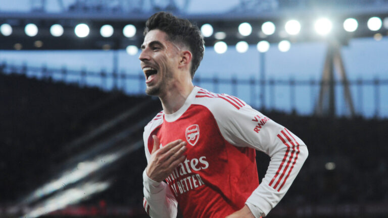 Football - 2025 / 2026 Arsenal v Burnley - Premier league. Emirates Stadium - Monday 18th May 2026 Kai Havertz of Arsenal celebrates his goal in the first half PUBLICATIONxNOTxINxUK
2026.05.18 Londyn
pilka nozna , liga angielska
Arsenal Londyn - Burnley
Foto IMAGO/PressFocus

!!! POLAND ONLY !!!
