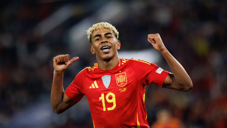 Lamine Yamal seen celebrating after scoring goal during UEFA Nations League 2025 semifinal game between national teams of Spain and France Maciej Rogowski Stuttgart MHP Arena Germany Copyright: xMaciejxRogowskix spainvsfrance2425-299
2025.06.05 Stuttgart
pilka nozna , liga narodow
Hiszpania - Francja
Foto IMAGO/PressFocus

!!! POLAND ONLY !!!