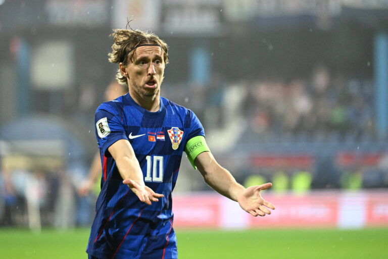 Podgorica, Montenegro, 171125. City Stadium. Football match of the 10th round of Group L of the European qualifiers for the FIFA World Cup, WM, Weltmeisterschaft, Fussball 2026, Montenegro - Croatia. In the photo: Luka Modric. Photo: Tom Dubravec / CROPIX Split CROATIA Copyright: xxTomxDubravecx crna_gora_hrvatska70-171125
2025.11.17 Podgorica
pilka nozna , eliminacje , kwalifikacje do mistrzostw swiata 2026
Czarnogora - Chorwacja
Foto IMAGO/PressFocus

!!! POLAND ONLY !!!