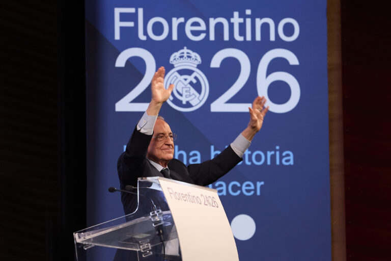 Florentino Perez, the acting president of Real Madrid CF, presents his candidacy for the presidency of Real Madrid CF at Melia Castilla hotel. (Photo by Federico Titone / SOPA Images/Sipa USA)
2026.05.27 Madryt
pilka nozna liga hiszpanska
Florentino Perez kandydat na prezydenta Realu Madryt
Foto SOPA Images/SIPA USA/PressFocus

!!! POLAND ONLY !!!