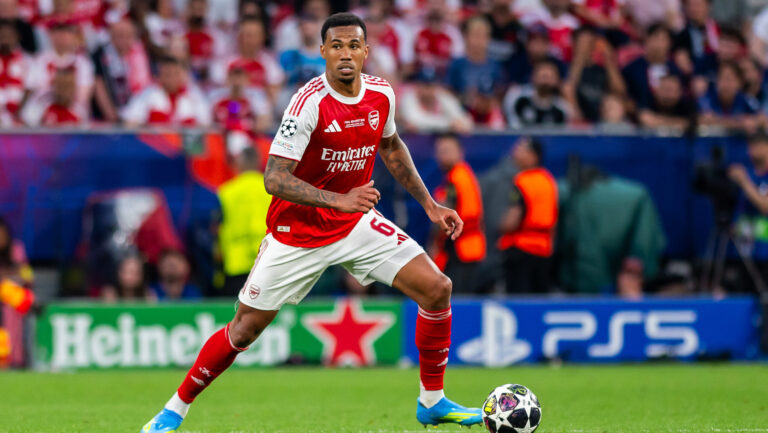2026.05.30 Budapeszt
pilka nozna Final Liga Mistrzow sezon 2025/2026
PSG - Arsenal Londyn
N/z Gabriel
Foto Gleb Soboliev / PressFocus

2026.05.30 Budapest
Football - UEFA Champions League final season 2025/2026
PSG - Arsenal London
Gabriel
Credit: Gleb Soboliev / PressFocus