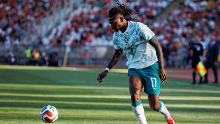 Rafael Leao seen during International Friendly, Länderspiel, Nationalmannschaft game between national teams of Portugal and Chile Luis Loureiro/Ball Raw Images PT Oeiras Estadio Nacional Portugal Copyright: xLuisxLoureirox luisloureiro_portugal_chile_2526-30
2026.06.06 Lizbona
pilka nozna , miedzynarodowy mecz towarzyski
Portugalia - Chile
Foto IMAGO/PressFocus

!!! POLAND ONLY !!!