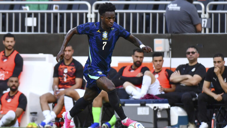 CLEVELAND, USA - JUNE 06: Vinicius Junior of Brazil controls the ball during an international friendly match in preparation for the upcoming 2026 FIFA World Cup between Brazil and Egypt  (Photo by Rebekah Wynkoop/SPP) (Photo by Rebekah Wynkoop/SPP/Sipa USA)
2026.06.07 Cleveland
pilka nozna mecz towarzyski
Brazylia - Egipt
Foto SPP/SIPA USA/PressFocus

!!! POLAND ONLY !!!