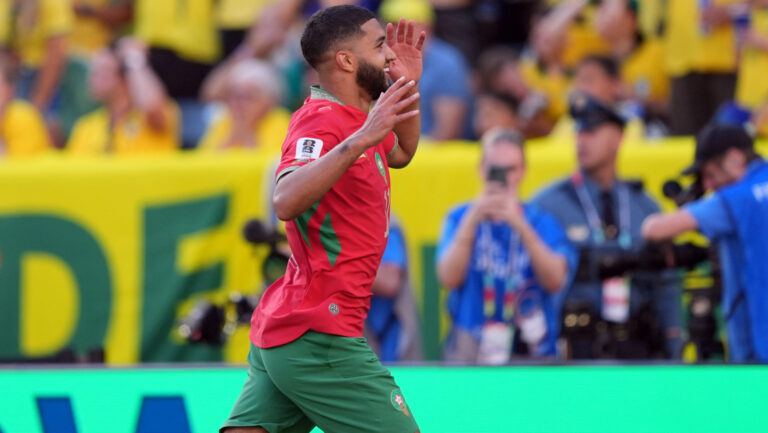 IPA85666461 - Ismael Saibari of Morocco celebrates after scoring a goal during the Brazil vs. Morocco FIFA World Cup match in New York, USA, on June 13, 2026 (Photo by /Sipa USA)
2026.06.13 New Jersey 
pilka nozna mistrzostwa swiata
Brazylia - Maroko
Foto IPA/SIPA USA/PressFocus

!!! POLAND ONLY !!!