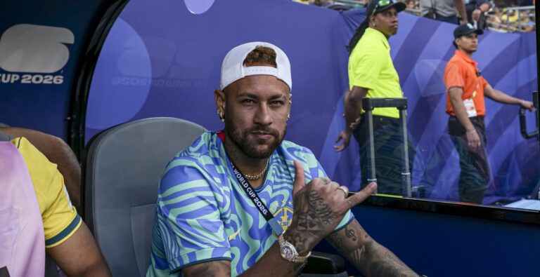 Neymar of Brazil looks on during the FIFA World Cup 2026 Group C match between Brazil and Morocco at New York New Jersey Stadium on June 13th,2026 (Photo by Joao Bravo/Sports Press Photo) (Photo by Joao Bravo/Sports Press Photo/Sipa USA)
2026.06.13 New Jersey 
pilka nozna mistrzostwa swiata
Brazylia - Maroko
Foto SPP/SIPA USA/PressFocus

!!! POLAND ONLY !!!