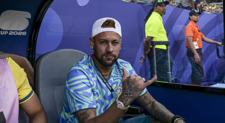 Neymar of Brazil looks on during the FIFA World Cup 2026 Group C match between Brazil and Morocco at New York New Jersey Stadium on June 13th,2026 (Photo by Joao Bravo/Sports Press Photo) (Photo by Joao Bravo/Sports Press Photo/Sipa USA)
2026.06.13 New Jersey 
pilka nozna mistrzostwa swiata
Brazylia - Maroko
Foto SPP/SIPA USA/PressFocus

!!! POLAND ONLY !!!