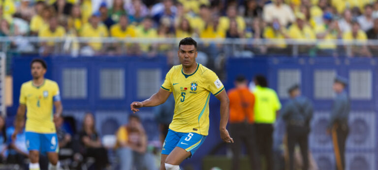 Casemiro of Brazil controls the ball during a FIFA Men’s World Cup 2026 Group Stage football match between Brazil and Morocco at New York New Jersey Stadium, in East Rutherford on June 13th 2026 (Photo by Georgia Soares/SPP) (Photo by Georgia Soares / SPP/Sipa USA)
2026.06.13 New Jersey 
pilka nozna mistrzostwa swiata
Brazylia - Maroko
Foto SPP/SIPA USA/PressFocus

!!! POLAND ONLY !!!