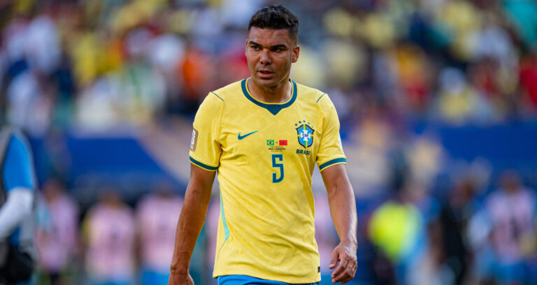 Casemiro of Brazil during the FIFA World Cup 2026 Group C match between Brazil and Morocco at New York New Jersey Stadium on June 13th,2026 (Photo by Riquelve Nata/Sports Press Photo) (Photo by Riquelve Nata/Sports Press Photo/Sipa USA)
2026.06.13 New Jersey 
pilka nozna mistrzostwa swiata
Brazylia - Maroko
Foto SPP/SIPA USA/PressFocus

!!! POLAND ONLY !!!