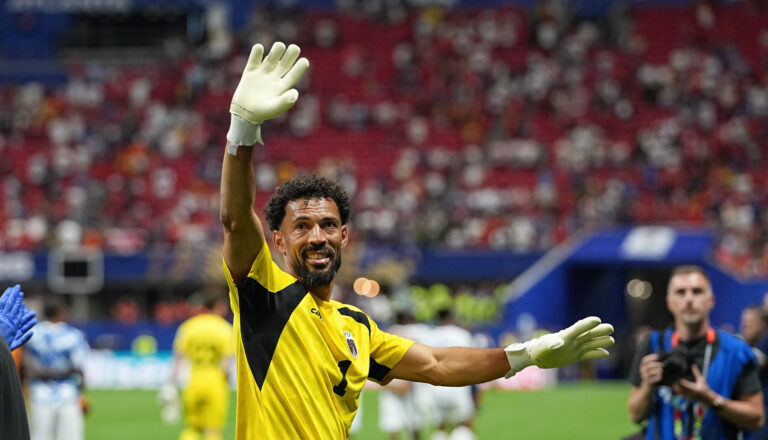 (260616) -- ATLANTA, June 16, 2026 (Xinhua) -- Goalkeeper Vozinha of Cape Verde waves after the group H match between Spain and Cape Verde at the 2026 FIFA World Cup at Atlanta Stadium in Atlanta, the United States, June 15, 2026. (Xinhua/Ju Huanzong)

2026.06.15 Atlanta
pilka nozna , mistrzostwa swiata , mundial 2026
Hiszpania - Republika Zielonego Przyladka
USA
Foto Ju Huanzong/Xinhua/PressFocus

!!! POLAND ONLY !!!