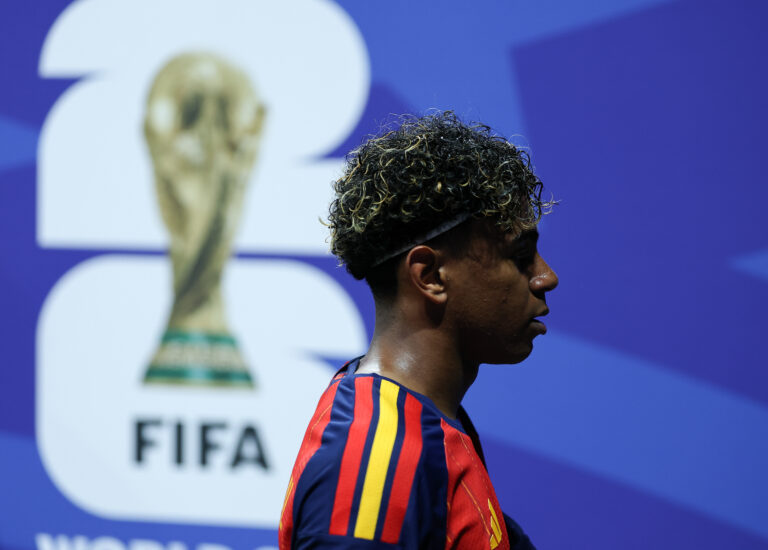 (260616) -- ATLANTA, June 16, 2026 (Xinhua) -- Lamine Yamal of Spain reacts after the group H match between Spain and Cape Verde at the 2026 FIFA World Cup at Atlanta Stadium in Atlanta, the United States, June 15, 2026. (Xinhua/Wang Kaiyan)

2026.06.15 Atlanta
pilka nozna , mistrzostwa swiata , mundial 2026
Hiszpania - Republika Zielonego Przyladka
USA
Foto Wang Kaiyan/Xinhua/PressFocus

!!! POLAND ONLY !!!