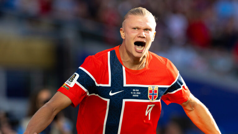 June 16, 2026; Foxborough, Massachusetts, USA; Norway forward Erling Haaland (9) reacts after scoring a goal in a FIFA World Cup 2026 Group I match between Iraq and Norway at Boston Stadium. (c) Burt Granofsky/CSM/Sipa USA (Credit Image: © Burt Granofsky/Cal Sport Media/Sipa USA)
2026.06.16 Foxborough
pilka nozna , mistrzostwa swiata , mundial 2026
Irak - Norwegia
Foto Cal Sport Media/SIPA USA/PressFocus

!!! POLAND ONLY !!!