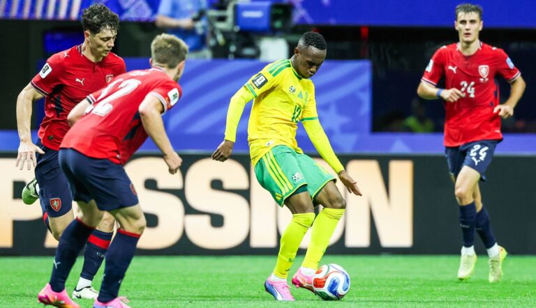 RECORD DATE NOT STATED  FIFA World Cup, WM, Weltmeisterschaft, Fussball 2026 - Group A - Czech Republic v South Africa Thapelo Maseko player of South Africa during the match between Czech Republic and South Africa in the second round of Group A of the 2026 FIFA World Cup group stage at Atlanta Stadium, in Georgia, United States, on Thursday, June 18, 2026.Foto: William Volcov/Brazil Photo Press/IMAGO Sports Atlanta GA United States of America Copyright: xWILLIAMxVOLCOVx
2026.06.18 Atlanta
pilka nozna mistrzostwa swiata
Czechy - Republika Poludniowej Afryki
Foto IMAGO/PressFocus

!!! POLAND ONLY !!!