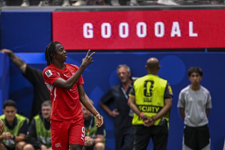 RECORD DATE NOT STATED Switzerland faces Bosnia and Herzegovina in the second round of Group B of the World Cup at the Sofi Stadium. Inglewood CA, 06/18/2026 - World Cup/FIFA/Football/Switzerland/Bosnia and Herzegovina/USA - Player Johan Manzambi scores and celebrates his goal in a match between Switzerland and Bosnia and Herzegovina, valid for the second round of Group B of the 2026 World Cup, at Sofi Stadium, in Inglewood, Los Angeles, on Thursday, June 18, 2026.Foto: Pedro Paulo Diaz/Thenews2/imago images SPO PUBLICATIONxNOTxINxUSA Copyright: xPedroxPauloxDiazx
2026.06.19 Inglewood
pilka nozna mistrzostwa swiata
Szwajcaria - Bosnia i Hercegowina

Foto IMAGO/PressFocus

!!! POLAND ONLY !!!