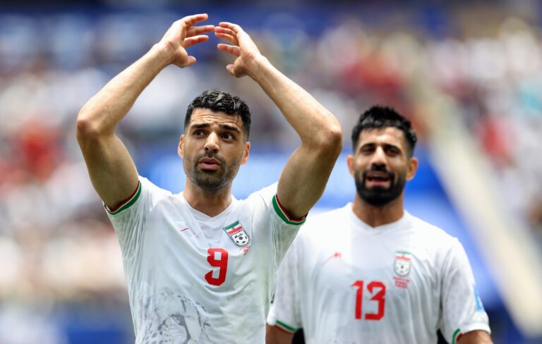 Iran's Mehdi Taremi reacts after a disallowed offside goal during a soccer game between Belgian national team Red Devils and Iran, on Sunday 21 June 2026, at the SoFi stadium in Los Angeles, the second game in the group stage of the FIFA World Cup 2026 in the United States of America. The Diables Rouges - Rode Duivels were drawn into Group G. BELGA PHOTO DIRK WAEM (Photo by DIRK WAEM/Belga/Sipa USA)
2026.06.21 Los Angeles
pilka nozna , mistrzostwa swiata , mundial 2026
Belgia - Iran
Foto Belga/SIPA USA/PressFocus

!!! POLAND ONLY !!!