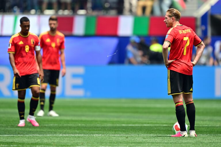 Belgium's Kevin De Bruyne pictured during a soccer game between Belgian national team Red Devils and Iran, on Sunday 21 June 2026, at the SoFi stadium in Los Angeles, the second game in the group stage of the FIFA World Cup 2026 in the United States of America. The Diables Rouges - Rode Duivels were drawn into Group G. BELGA PHOTO DIRK WAEM (Photo by DIRK WAEM/Belga/Sipa USA)
2026.06.21 Los Angeles
pilka nozna , mistrzostwa swiata , mundial 2026
Belgia - Iran
Foto Belga/SIPA USA/PressFocus

!!! POLAND ONLY !!!
