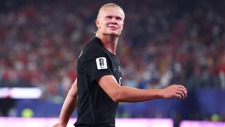 New Jersey, USA, 22nd June 2026. Erling Haaland of Norway celebrates after scoring to make it 3-1 during the Norway vs Senegal FIFA World Cup, WM, Weltmeisterschaft, Fussball match at Metlife Stadium, New Jersey. Picture credit should read: Paul Terry / Sportimage EDITORIAL USE ONLY. No use with unauthorised audio, video, data, fixture lists, club/league logos or live services. Online in-match use limited to 120 images, no video emulation. No use in betting, games or single club/league/player publications. SPI_032_PT_Norway_Senegal SPI-4838-0032
2026.06.23 East Rutherford 
pilka nozna mistrzostwa swiata
Norwegia - Senegal

Foto IMAGO/PressFocus

!!! POLAND ONLY !!!