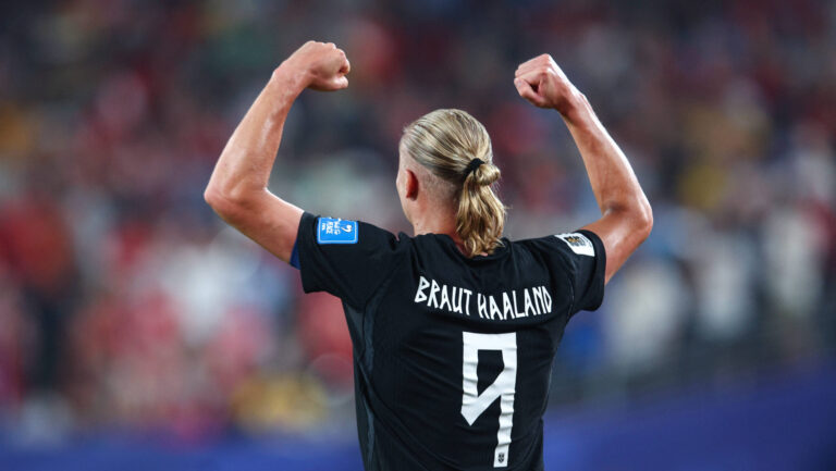 FIFA World Cup, WM, Weltmeisterschaft, Fussball 2026: Norway v Senegal NEW JERSEY, USA - 22nd June 2026: Erling Haaland of Norway celebrates scoring his side s second goal during the FIFA World Cup 2026 Group I match between Norway and Senegal at New York New Jersey Stadium New York New York New Jersey Stadium United States of America Copyright: xCraigxMercerx/xPeakxActionxPhotosx
2026.06.23 East Rutherford 
pilka nozna mistrzostwa swiata
Norwegia - Senegal

Foto IMAGO/PressFocus

!!! POLAND ONLY !!!