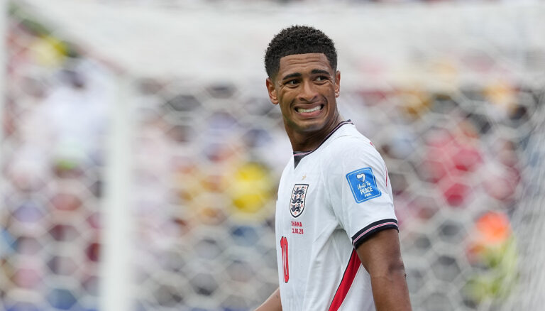 (260624) -- BOSTON, June 24, 2026 (Xinhua) -- Jude Bellingham of England reacts during the group L match between England and Ghana at the 2026 FIFA World Cup at Boston Stadium in Boston, the United States, June 23, 2026. (Xinhua/Huang Zongzhi)

2026.06.23 Foxborough
pilka nozna , mistrzostwa swiata , mundial 2026
Anglia - Ghana
Foto Huang Zongzhi/Xinhua/PressFocus

!!! POLAND ONLY !!!