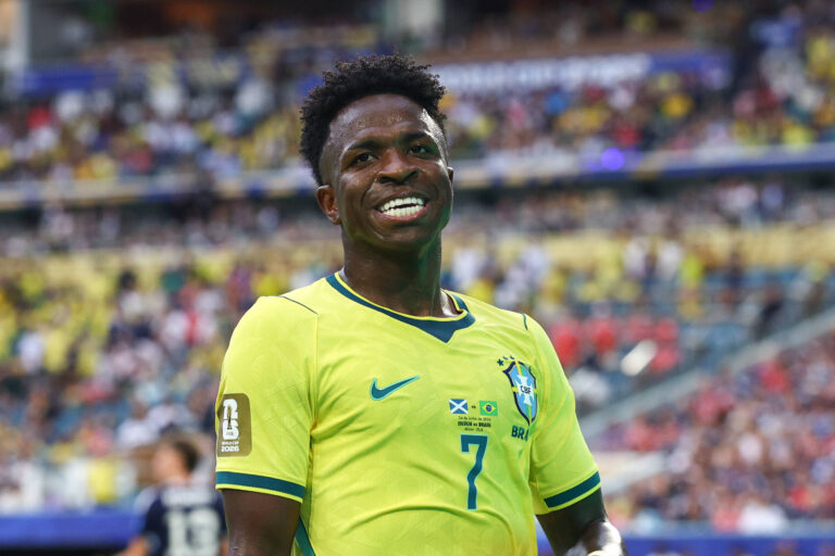 FIFA World Cup, WM, Weltmeisterschaft, Fussball 2026: Scotland v Brazil MIAMI, USA - 24th June 2026: Vinicius Junior of Brazil reacts during the FIFA World Cup 2026 Group C match between Scotland and Brazil at Miami Stadium Miami Miami Stadium United States of America Copyright: xCraigxMercerx/xPeakxActionxPhotosx
2026.06.25 Miami
pilka nozna  mistrzostwa swiata
Szkocja - Brazylia

Foto IMAGO/PressFocus

!!! POLAND ONLY !!!