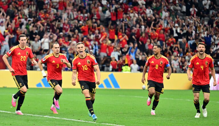 Belgium's Leandro Trossard celebrates after scoring the 1-0 goal during a soccer game between Belgian national team Red Devils and New Zealand, on Friday 26 June 2026, at the BC Place Vancouver stadium in Vancouver, Canada, the third game in the group stage of the FIFA World Cup 2026. The Diables Rouges - Rode Duivels were drawn into Group G. BELGA PHOTO DIRK WAEM (Photo by DIRK WAEM/Belga/Sipa USA)
2026.06.26 Vancouver
pilka nozna , mistrzostwa swiata , mundial 2026
Nowa Zelandia - Belgia
Foto Belga/SIPA USA/PressFocus

!!! POLAND ONLY !!!